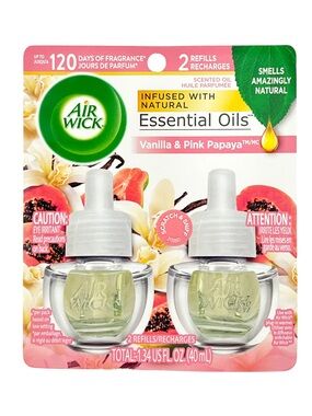 Air Wick Essential Oils Vanilla & Pink Papaya Plug-In Refills